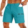 MAGCOMSEN Mens Quick Dry Cargo Shorts with Pockets Summer Hiking Shorts Lightweight Work Shorts Lake Blue,30 view 1