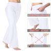 Keolorn Women's Bootcut Yoga Pants with Pockets High Waist Bootleg Yoga Workout Pants for Women(White, 5X-Large) view 4