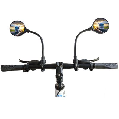 RYANGO Bike Mirror 2 Pack, Adjustable Bike Mirrors Handlebar Rearview Mirror, Acrylic Convex Round Bike Rear View Mirrors for Handlebars Mount, Bicycle Mirror For E-bike Scooter