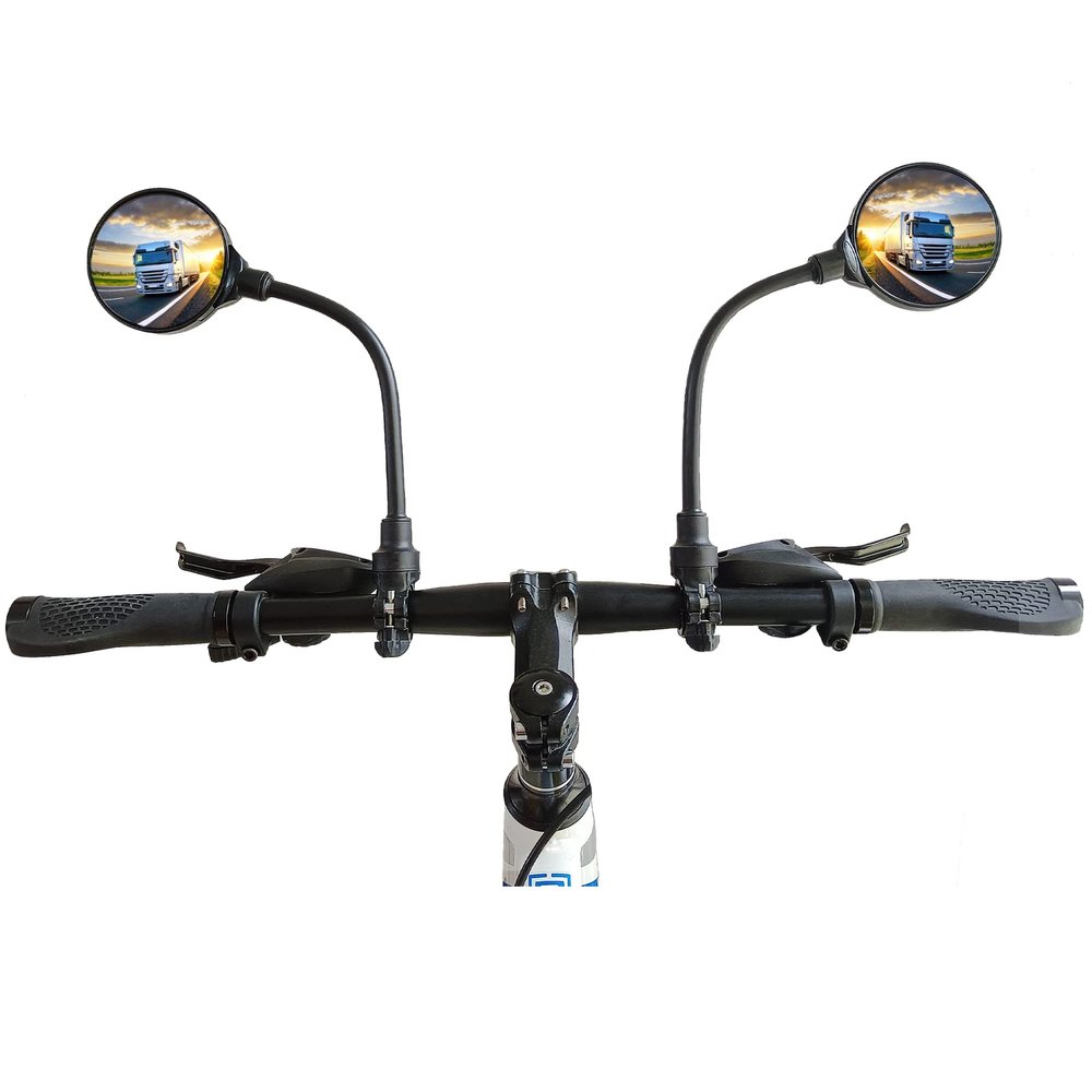 RYANGO Bike Mirror 2 Pack, Adjustable Bike Mirrors Handlebar Rearview Mirror, Acrylic Convex Round Bike Rear View Mirrors for Handlebars Mount, Bicycle Mirror For E-bike Scooter