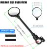 RYANGO Bike Mirror 2 Pack, Adjustable Bike Mirrors Handlebar Rearview Mirror, Acrylic Convex Round Bike Rear View Mirrors for Handlebars Mount, Bicycle Mirror For E-bike Scooter view 3
