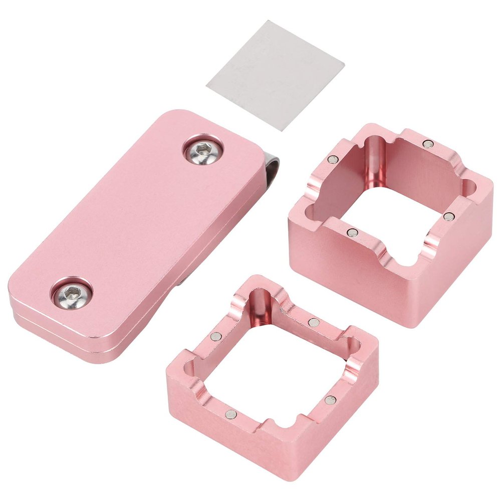 plplaaoo Small Billiard Cue Chalk Holder, Magnetic Pool Table Stick Chalk Box with Replacement Metal Patch & Belt Clips, Billiard Cue Chalk Box for Pool Snooker Sports Accessories, Pink, Pool cue