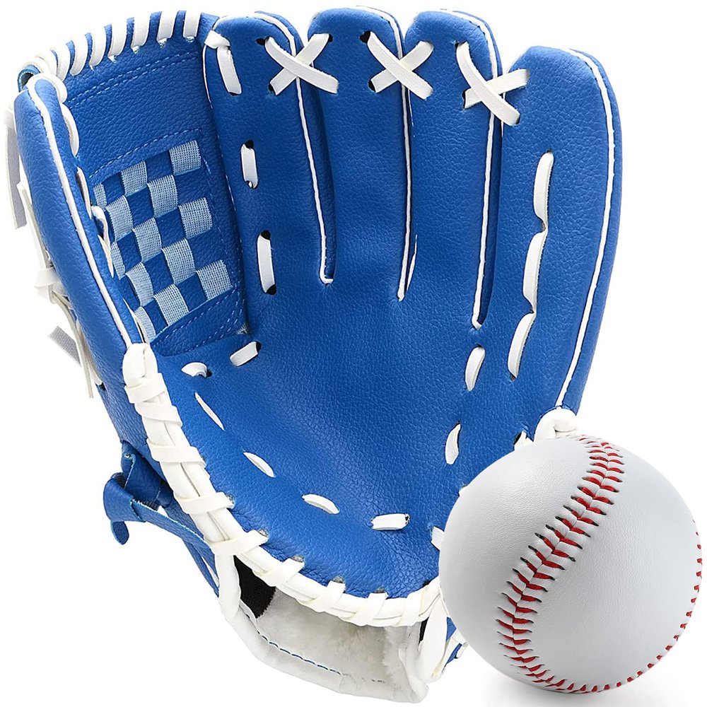 Baseball Glove,Baseball Softball Mitt with Ball for Kids Youth Adults Training and Beginner,Right Hand Throw,Left Hand Glove (Sky Blue, 11.5in)