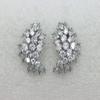 Faship Gorgeous Clear CZ Crystal Clip Ons Earrings - Clear view 2