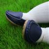 QIETION Toddler Little Kid Boys Girls Soft Slip On Loafers Dress Flat Shoes Deep Blue V601-DB25 view 2