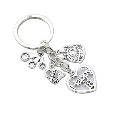 1Pc Baking Keychain Happy Birthday 18 Key Ring Measuring Spoon And Cup Cake Key Chains