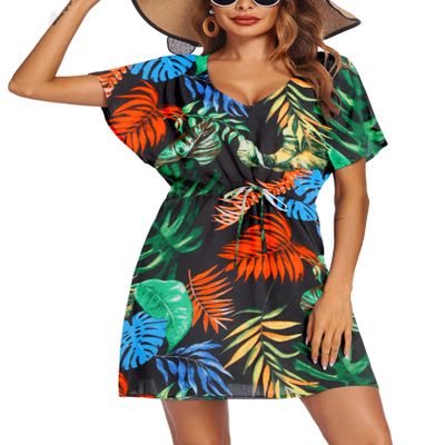 Ekouaer Women's Swimsuit Cover Ups Sexy Bikini Beach Swimwear V Neck Bathing Suit Coverup