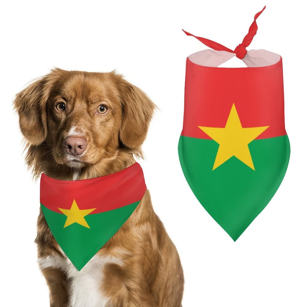 Burkina Faso Flag Dog Bandana Pet Bib Dog Scarf Pet Holiday Supplies