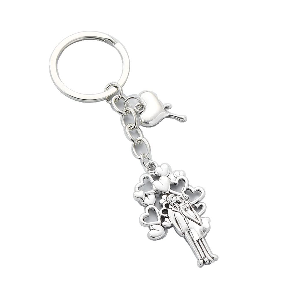 1Pc Keychain Couple Heart Key Ring Wedding Gifts Key Chains For Women Men Lover Handbag Accessorie