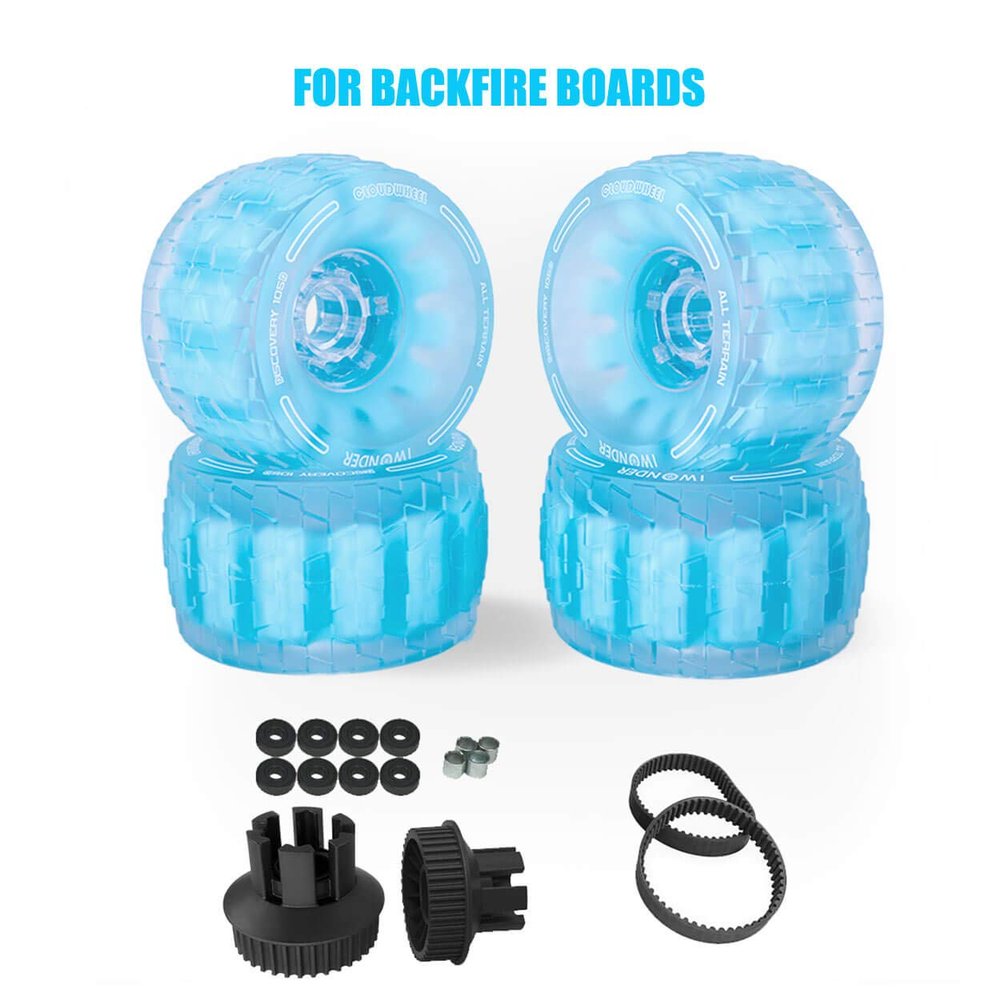 IWONDER Cloud Wheel Discovery 105mm for Backfire Zealot/Backfire Zealot S Boards Patented Damping Foam Core All Terrain Off Road Skateboard Wheels and Pulley Conversion Kit