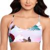 SALT + COVE Women's Purple Stretch V-Neck Adjustable Lace Back Midkini Tie Just Fronds Swimsuit Top M view 1