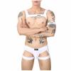 UIWFJEH Men's Thong Underwear Sissy Low-Rise Sexy Jockstrap Harness Set Clubwear Lingerie,White 1,XL view 2