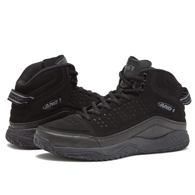 AND1 Pulse 2.0 Mens Basketball Shoes, Indoor or Outdoor, Street or Court - Black/Black, 10.5 Medium