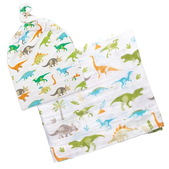Stephen Joseph Blanket & Beanie Set, Dino