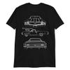1972 El Camino SS Sketch Outline Art Short-Sleeve Unisex T-Shirt Black view 1
