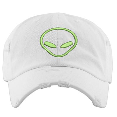 Alien Dad Hat Embroidered Adjustable Vintage Snapback Graphic Cap (White)