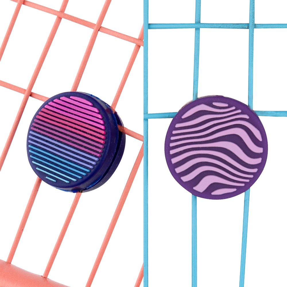 Get A Grip - Custom Tennis Racket Grip Tape - Anti-Slip/Quick-Drying Tennis Overgrips - Precut Badminton Racket Grip with Finishing Tape (The Retro Duo, Dampeners)