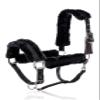 Equinavia Valkyrie Ultra Fleece Breakaway Horse Halter | Padded Fleece Adjustable Safety Halter with Nylon Webbing - Black/Black - Warmblood view 1