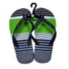Mens Green Striped Flip Flops Size 10 view 1