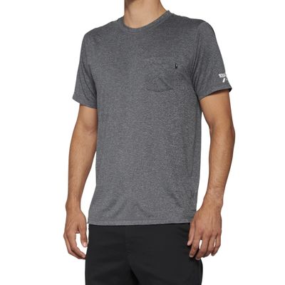 100% Mission Athletic Short Sleeve Tee Heather Charcoal - L