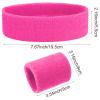 Yolev Sports Headband Wristband Set Sweatbands (1 Headband and 2 Wristbands) for Athletic Men and Women Pink view 3
