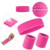 Yolev Sports Headband Wristband Set Sweatbands (1 Headband and 2 Wristbands) for Athletic Men and Women Pink view 4