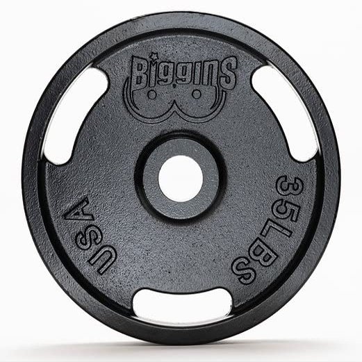 Biggins 1.0 Machined Cast Iron 35Lb Olympic Weight Plate Pair
