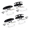 Mxeol Black Folding Boat Cleats Flip Up Cleat Stainless Steel 4-1/2 inch W/Fasteners (Matte Black Coating, 4 Packs) view 1