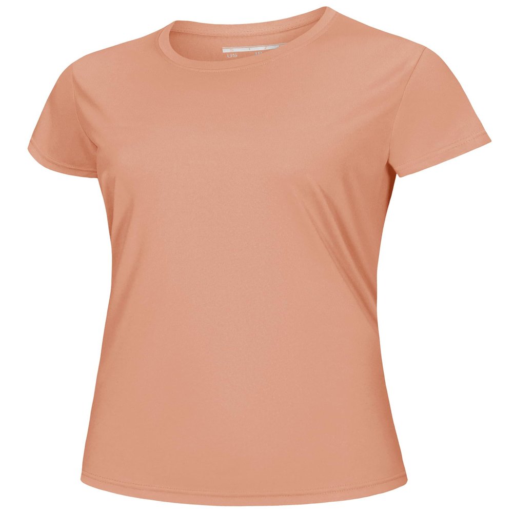 MAGCOMSEN SPF Shirt Women Quick Dry Rashguard Womens Short Sleeve Athletic Tops Crew Neck Tshirts Swim Hiking Shirts Apricot, L