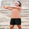MAGCOMSEN SPF Shirt Women Quick Dry Rashguard Womens Short Sleeve Athletic Tops Crew Neck Tshirts Swim Hiking Shirts Apricot, L view 3