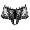 Jhaoyu Men's Sissy Lingerie See-Through Lace Skirted Panties Bowknot Frilly Ruffled Crossdresser Underwear Black X-Large view 1