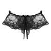 Jhaoyu Men's Sissy Lingerie See-Through Lace Skirted Panties Bowknot Frilly Ruffled Crossdresser Underwear Black X-Large view 2