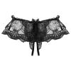 Jhaoyu Men's Sissy Lingerie See-Through Lace Skirted Panties Bowknot Frilly Ruffled Crossdresser Underwear Black X-Large view 3