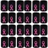 24 Pieces Breast Cancer Awareness Wristbands Pink Ribbon Sweatbands Sports Wrist Bands for Tennis Football Basketball Running Athletic (Black) view 1