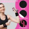 24 Pieces Breast Cancer Awareness Wristbands Pink Ribbon Sweatbands Sports Wrist Bands for Tennis Football Basketball Running Athletic (Black) view 2