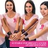 24 Pieces Breast Cancer Awareness Wristbands Pink Ribbon Sweatbands Sports Wrist Bands for Tennis Football Basketball Running Athletic (Black) view 3