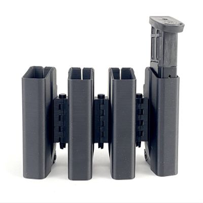 eAMP Enforcer fits Sig Sauer 250/320 Full 9mm, S&W M&P 9mm/40, Springfield Armory XDM, Sig Sauer P229 9mm Quad Magazine Pouch - MagP0462 (Modern Brushed, Belt Loop 2-1/4"x5/16)