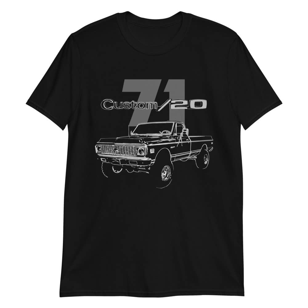 1971 Chevy K20 Custom 20 Pickup Truck Owner Short-Sleeve Unisex T-Shirt Black