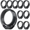 Hotop 10 Pcs Bike Lock Cable with Combination, 4 Feet Coiled Preset Bike Lock High Security 4 Digit Bicycle Locks Anti Theft Bikes Accessories Black Bicycle Cable Locks, 5/6 Inch Diameter view 1