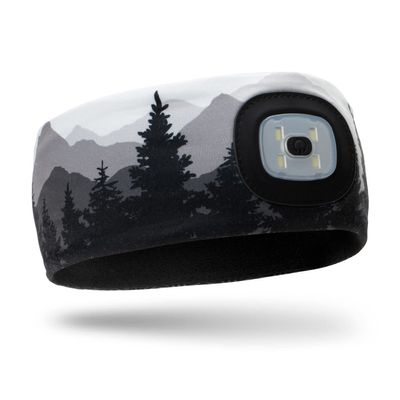 Gone For a Run Running LED Performance Fleece-Lined Reversible Headband | 3 Light Modes | Mountain Call