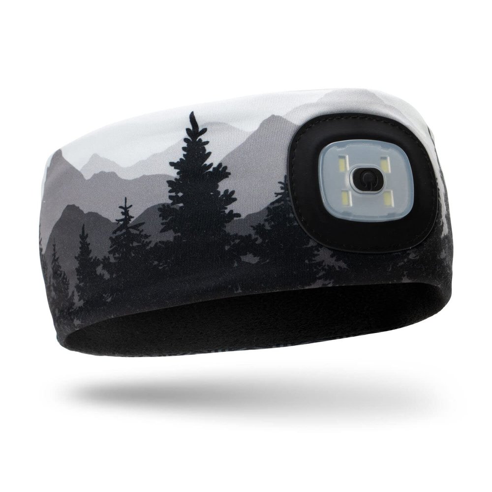Gone For a Run Running LED Performance Fleece-Lined Reversible Headband | 3 Light Modes | Mountain Call