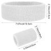 ASTER 6pcs Headband Wristband Set, Including 2pcs Sports Headband and 4pcs Wristband Sports Band Colorful Striped Sweatband for Men and Women Basketball Soccer Yoga Badminton Tennis Volleyball Golf view 4