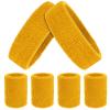 ASTER 6pcs Headband Wristband Set, Including 2pcs Sports Headband and 4pcs Wristband Sports Band Colorful Striped Sweatband for Men and Women Basketball Soccer Yoga Badminton Tennis Volleyball Golf view 1