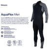 Aqualung Men's AquaFlex Dive Wetsuit - Flexible 4-Way Stretch Neoprene Full Suit w/Powertex Knee Protection for Scuba Diving, Black/Chine Gray, X-Large, 3mm view 3