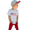 Boys Girls Short Sleeve T Shirt Kids Summer American Flag Tops Independence Day Patriotic Tee Shirts Blouse(Gray,4-5 Years) view 1