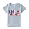 Boys Girls Short Sleeve T Shirt Kids Summer American Flag Tops Independence Day Patriotic Tee Shirts Blouse(Gray,4-5 Years) view 3