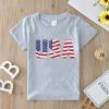 Boys Girls Short Sleeve T Shirt Kids Summer American Flag Tops Independence Day Patriotic Tee Shirts Blouse(Gray,4-5 Years) view 4