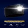 Gone For a Run Running LED Performance Fleece-Lined Reversible Headband | 3 Light Modes | Midnight view 3
