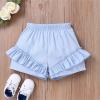 Digood Toddler Girls Boys Casual Shorts Kids Soild Fashion Ruffle Beach Short Pants Summer Elastic Waist Shorts(Blue,2-3 Years) view 2