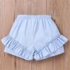 Digood Toddler Girls Boys Casual Shorts Kids Soild Fashion Ruffle Beach Short Pants Summer Elastic Waist Shorts(Blue,2-3 Years) view 3